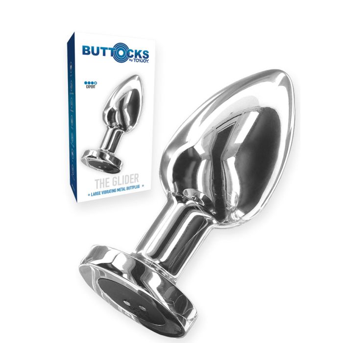 The Glider Vibrating Metal Buttplug Large main product photo