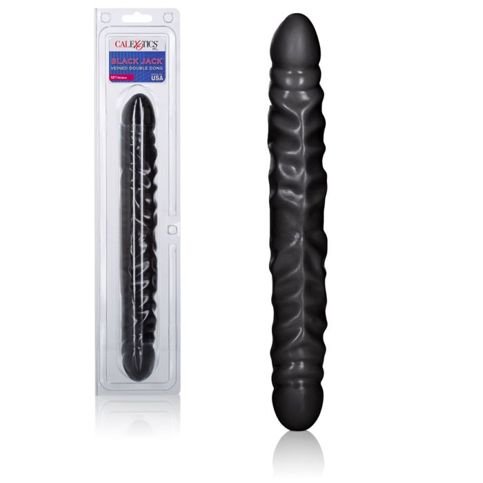 Veined Double Dong 12 inch - Noir main product photo
