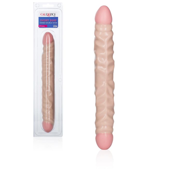 Veined Double Dong 12 inch - Peau claire main product photo