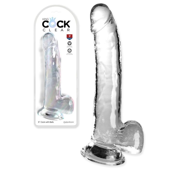 King Cock - 9 inch with Balls Clear main product photo