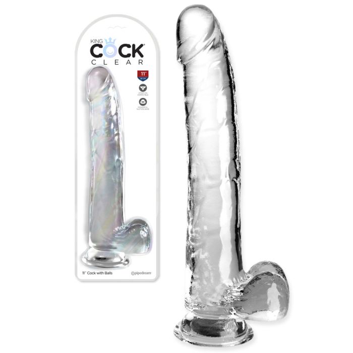 King Cock - 11 inch with Balls Clear main product photo