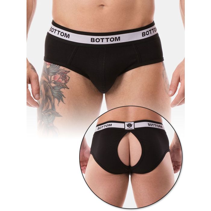 Backless Brief Bottom - black/white main product photo