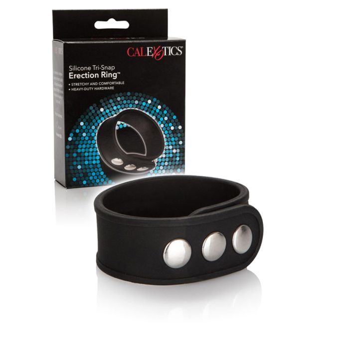 Cockring en silicone noire Tri-Snap main product photo