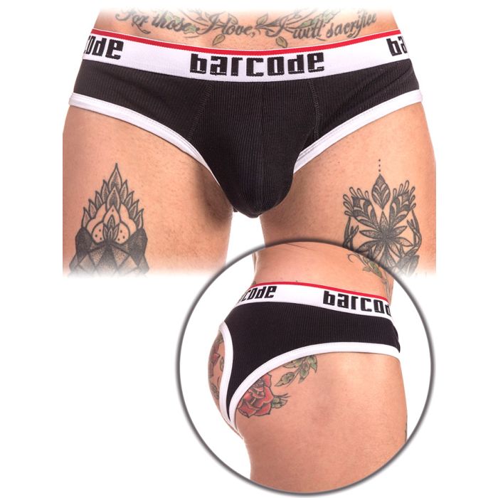 Jockslip Backless Maxime - Noir/blanc main product photo