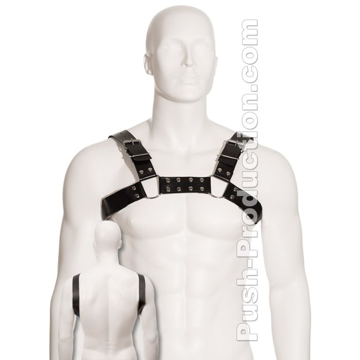 Harnais en cuir noir Bull Dog slim main product photo