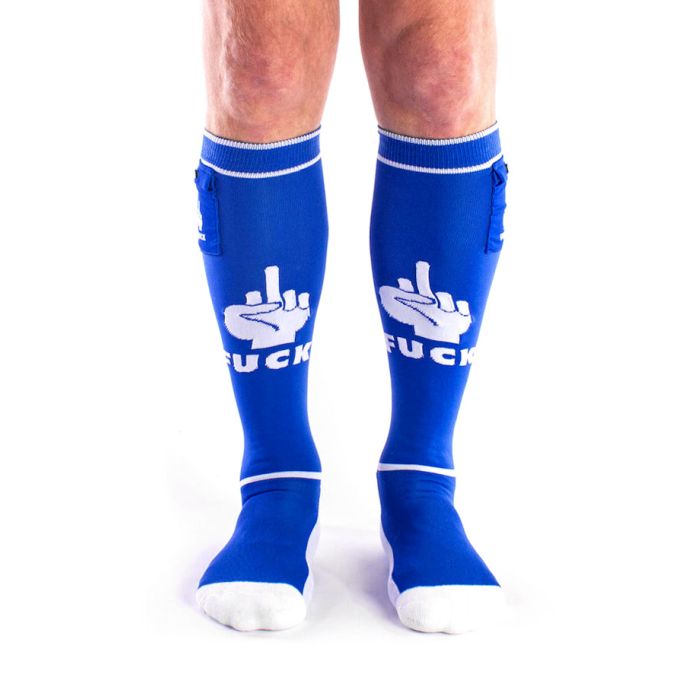 Chaussettes Fuck Party Pockets - Bleu/blanc main product photo