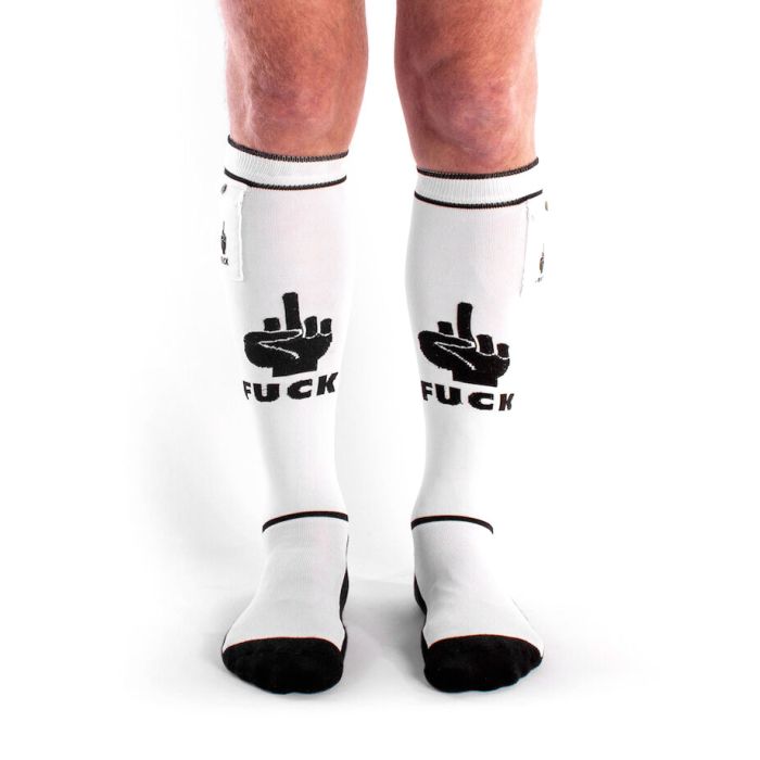 Chaussettes Fuck Party Pockets - Blanc/noir main product photo