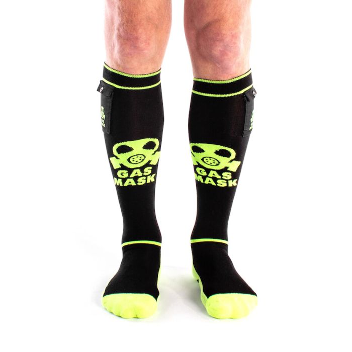 Chaussettes Gas Mask Party Pockets - Noir/jaune neon main product photo