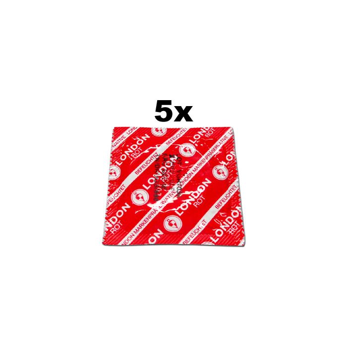 Préservatifs London Rouge goût fraise x 5 main product photo