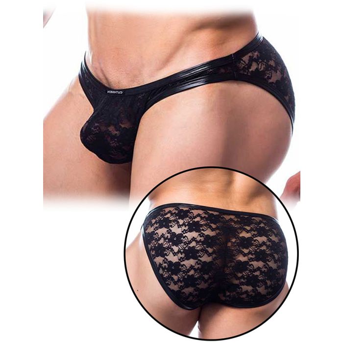 Slip Lace Bikini Bulge Noir main product photo