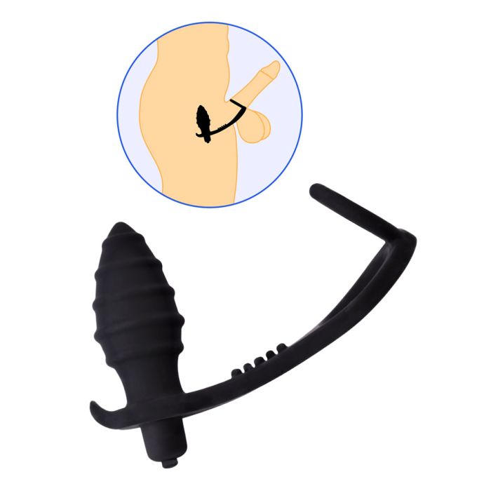 Grooved Silicone Vibrating Prostate Stimulator Cockring main product photo