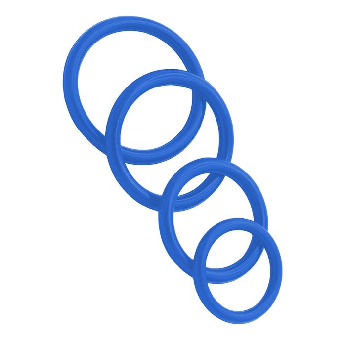 4 Cockrings Caoutchouc Set - Bleu main product photo