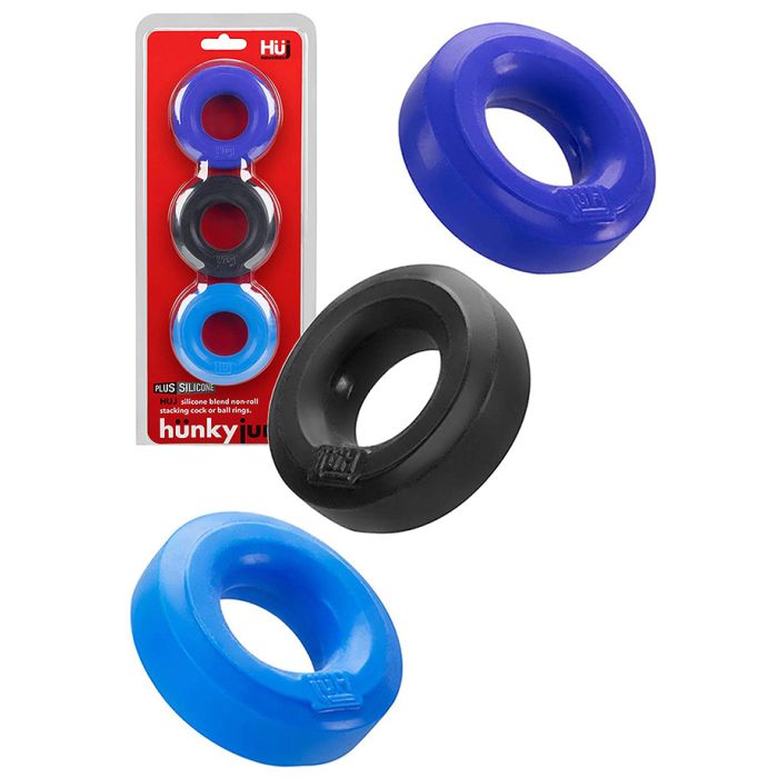 Hünkyjunk - C-Ring Multipack - Noir + Cobalt + Bleu main product photo