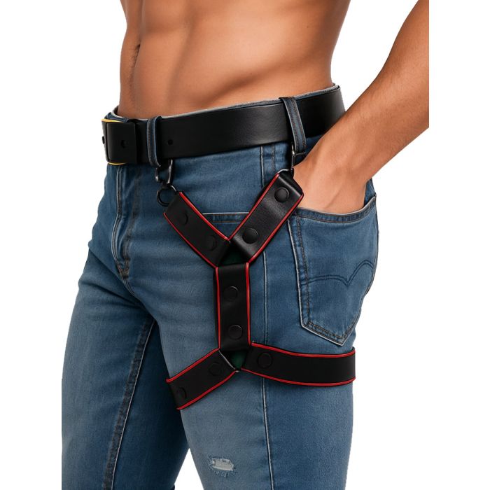 Leg Harness - Red Leather main product photo