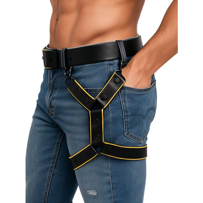 Leg Harness - Yellow Leather main product photo