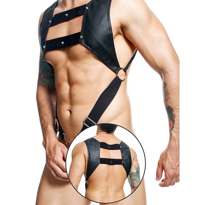 DNGEON Croptop Cockring Harness - Noir main product photo
