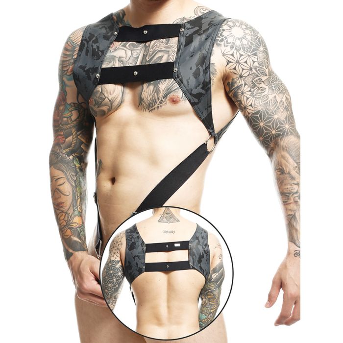 DNGEON Top Cockring Harness - Gris main product photo