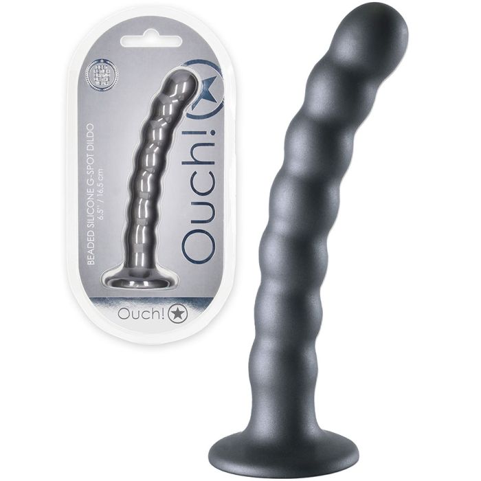 OUCH! Beaded G-Spot Dildo - Gun Metal main product photo