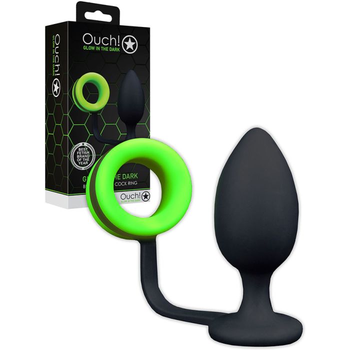 OUCH! Glow in the Dark - Butt Plug with Cock Ring main product photo