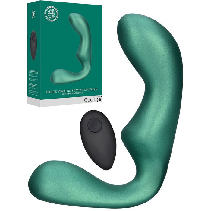 OUCH! Pointed Vibrating Prostate Massager - Vert main product photo