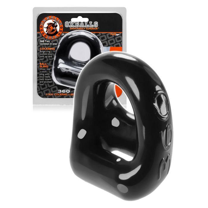 Oxballs 360 Dual Cockring and Ballsling - Noir main product photo