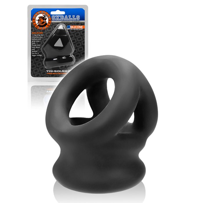 Oxballs Cockring Tri-Squeeze Sling - Noir main product photo