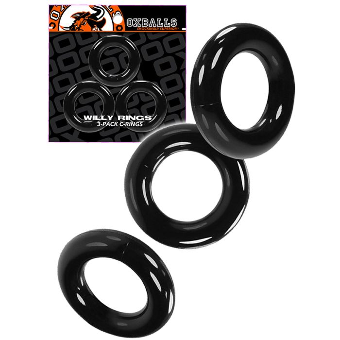 Oxballs Willy Cockrings Triple Set Noir main product photo
