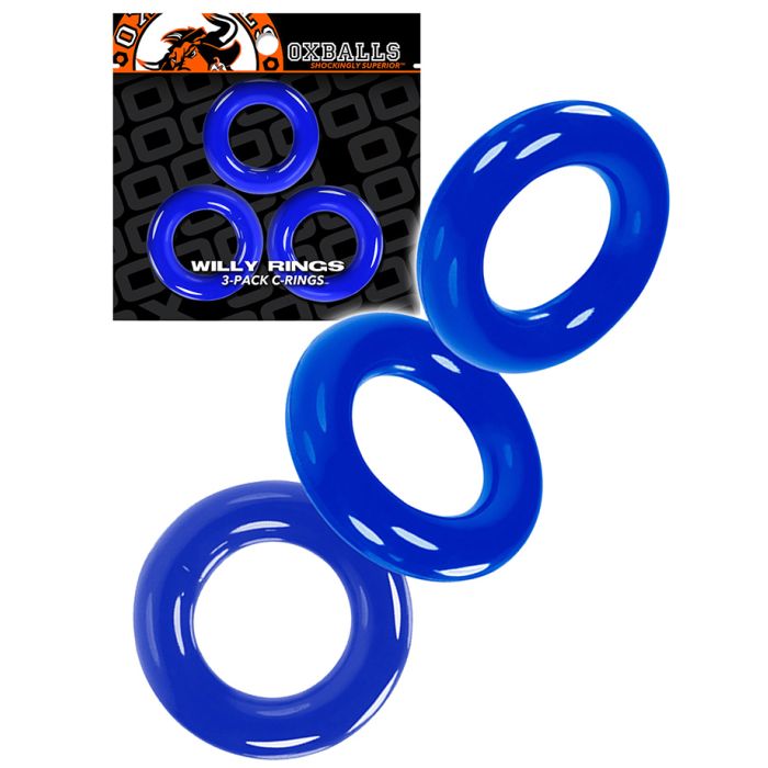 Oxballs Willy Cockrings Triple Set Bleu main product photo