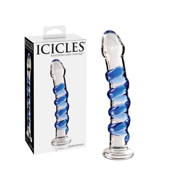 Icicles No. 05 - Dildo de massage en verre soufflé main product photo