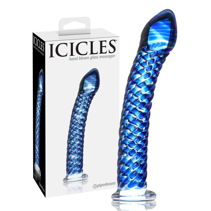 Icicles No. 29 - Dildo de massage en verre soufflé main product photo