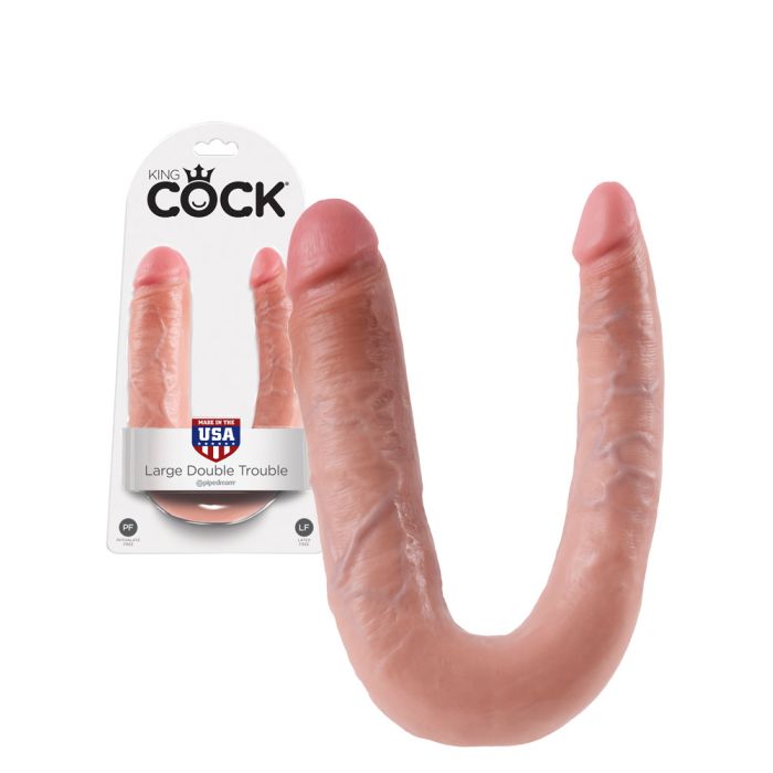 Double Dong - King Cock Double Trouble Large Peau claire main product photo