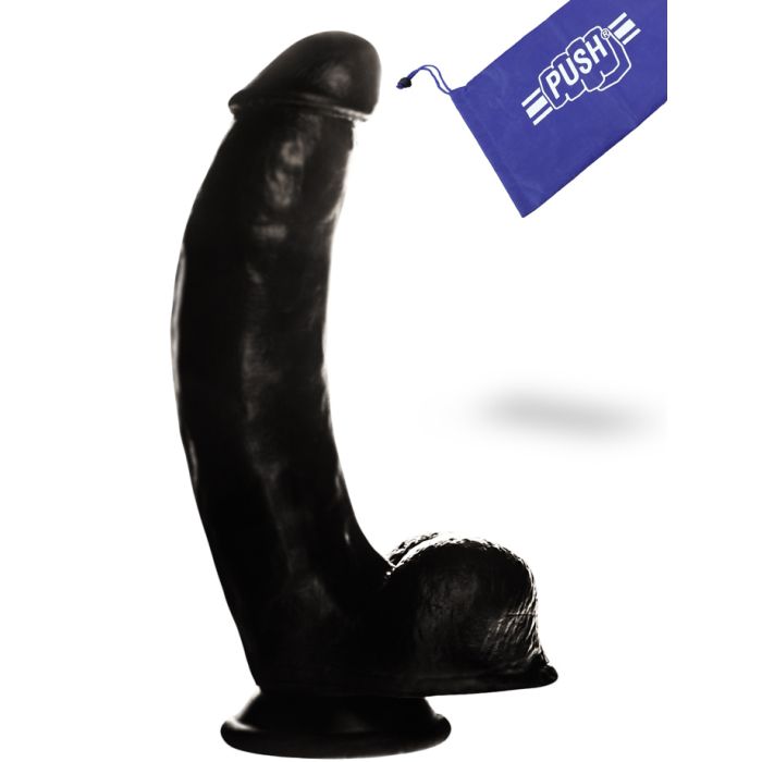 Gode Push Black 19,5 cm/7.7 inch avec ventouse main product photo