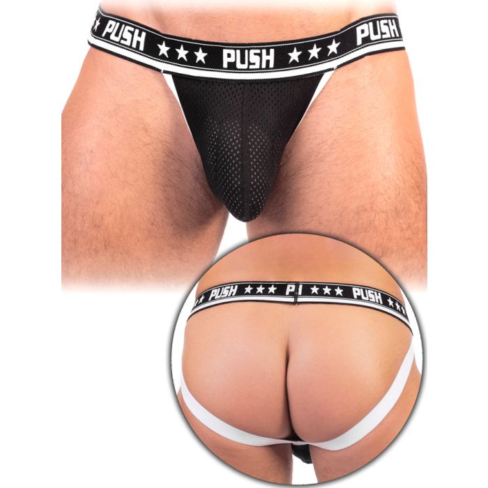 Push - Jockstrap Premium Mesh - Noir/blanc main product photo