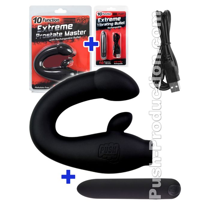 10 Function Extreme Prostate Master + Rechargeable Power Bullet main product photo