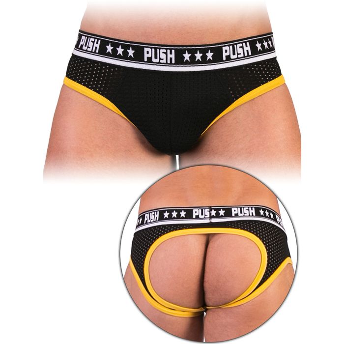 Push - Slip Premium Mesh Hole - Noir/jaune main product photo