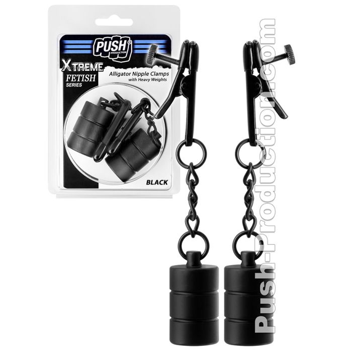 Push Xtreme Fetish - Alligator Nipple Clamps Heavy - Noir main product photo