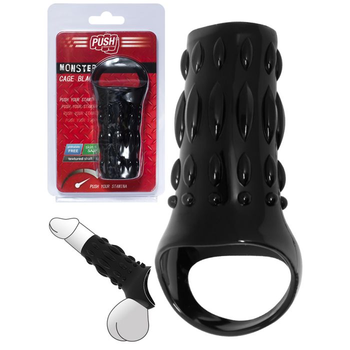 Gaine de pénis Push Monster - Noir main product photo