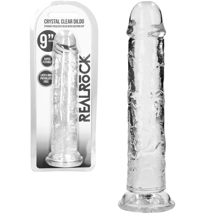 RealRock - Dildo 9 inch without Balls - Crystal Clear main product photo