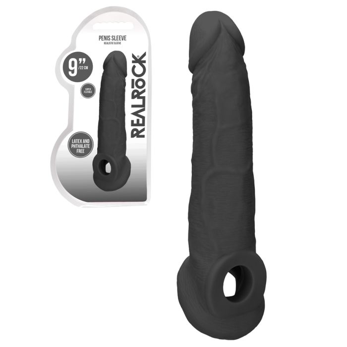 RealRock - Penis Sleeve 9 inch - Noir main product photo