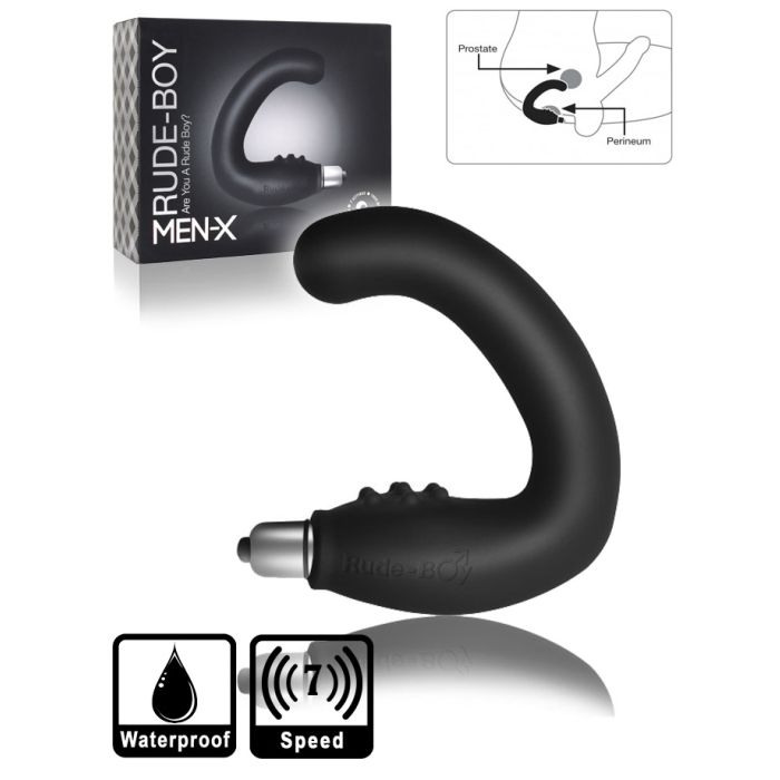 Masseur de prostate Rude Boy noir à 7 vitesses main product photo
