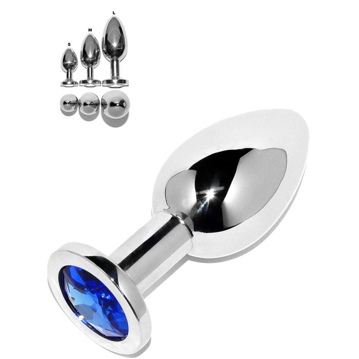 Rosebud - Plug Anal Inox Cristal Bleu - Taille Large main product photo