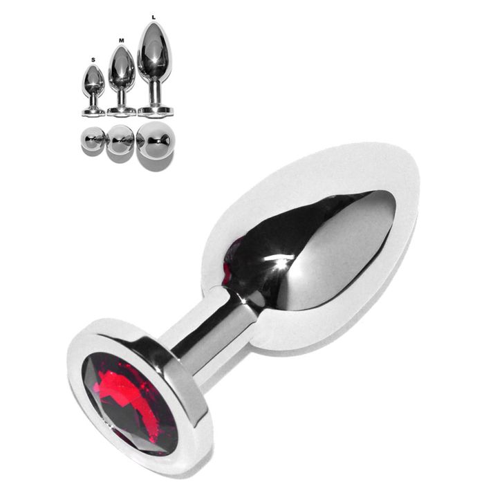 Rosebud - Plug Anal Inox Cristal Rouge - Taille Small main product photo