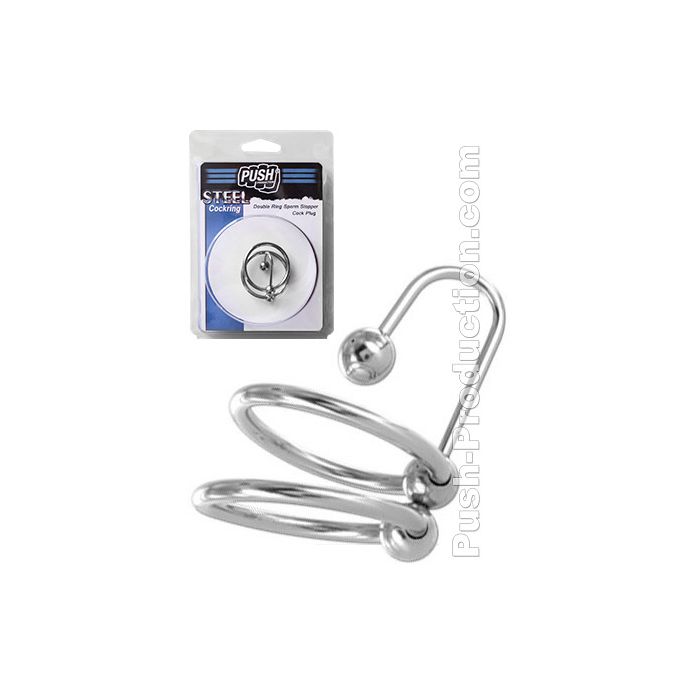 Push Steel - Double Ring Sperm Stopper Cock Plug main product photo